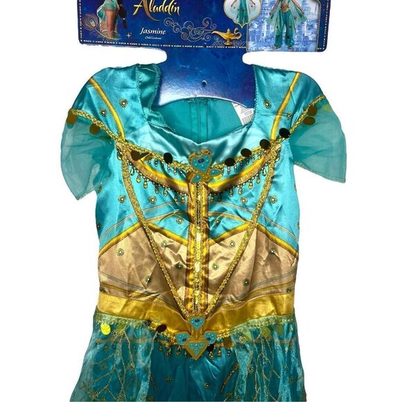 Disguise Girls Medium Disney Aladdin Princess Jasmine Costume Dress Up NEW - Picture 2 of 5